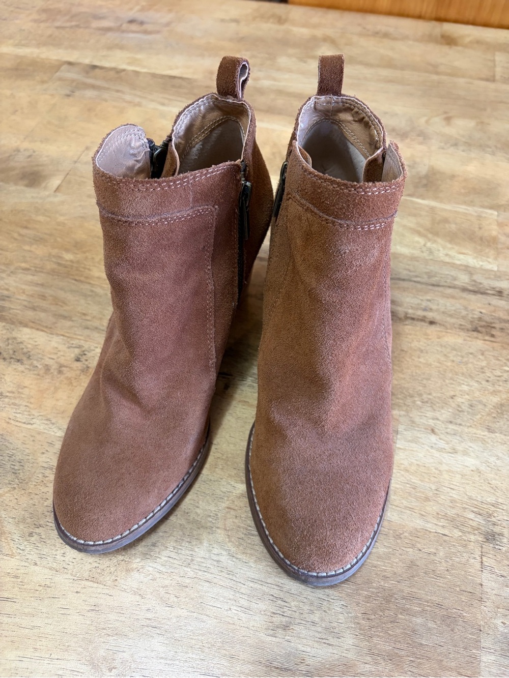 Lucky Brand Suede Brown Ankle Booties